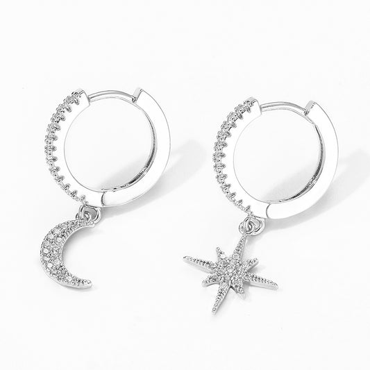 Moon and Star Earrings